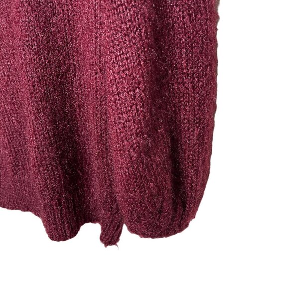 A New Day Textured Boucle Knit Sweater Burgundy Red Cozy Fall Winter Small - Picture 5 of 6